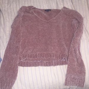 pink cropped sweater